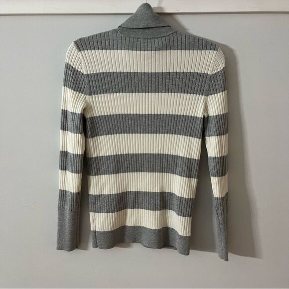 Talbots Turtleneck Sweater - Size Small - Gray & White Striped - Picture 7 of 10